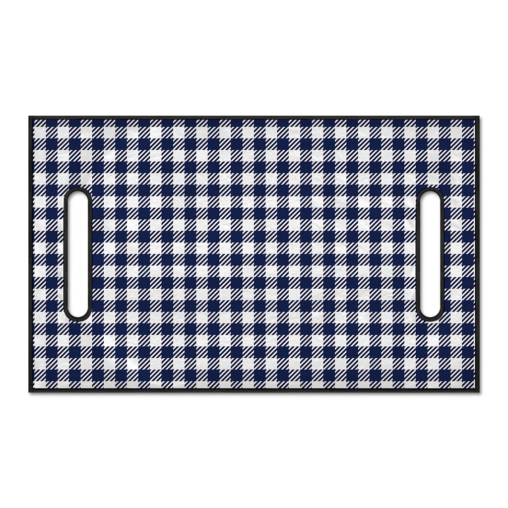 Navy And White Gingham Pattern Print Golf Cart Seat Cover
