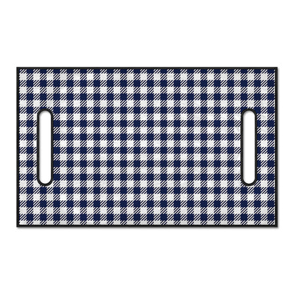 Navy And White Gingham Pattern Print Golf Cart Seat Cover
