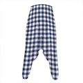 Navy And White Gingham Pattern Print Hammer Pants
