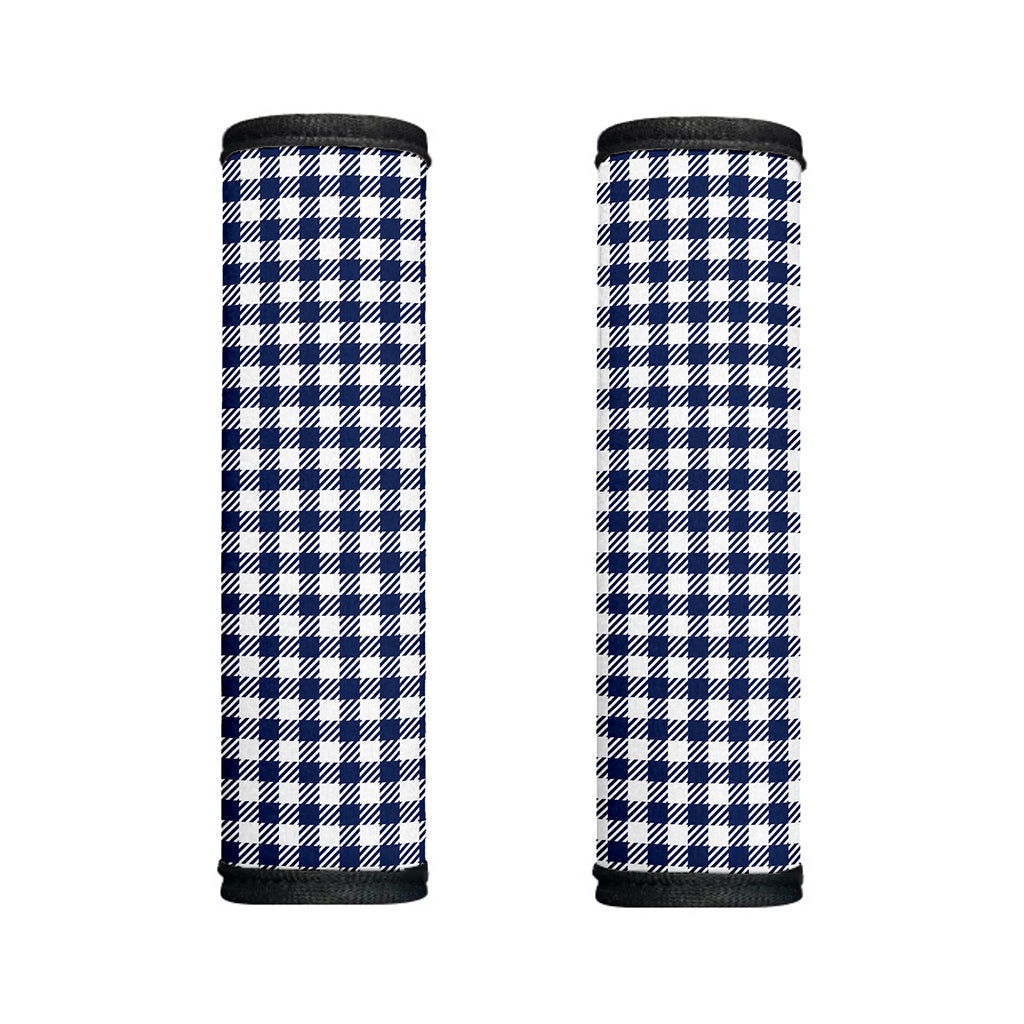 Navy And White Gingham Pattern Print Handle Covers