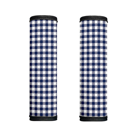 Navy And White Gingham Pattern Print Handle Covers