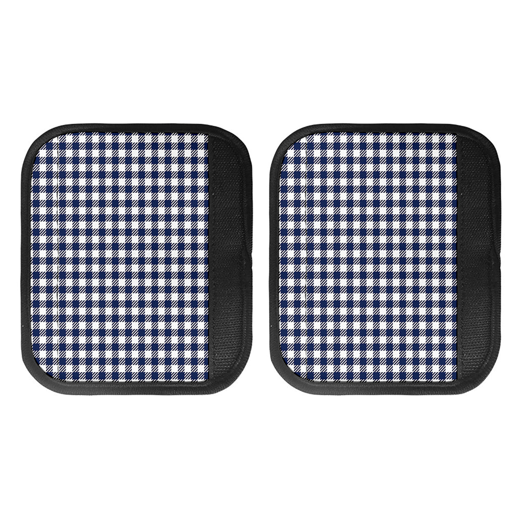 Navy And White Gingham Pattern Print Handle Covers