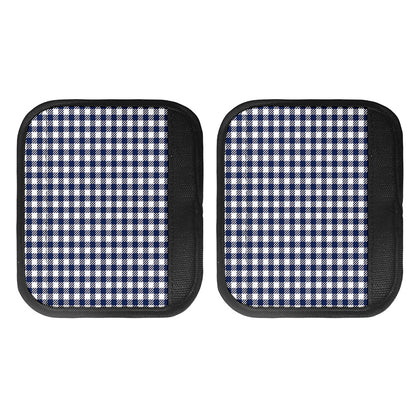 Navy And White Gingham Pattern Print Handle Covers