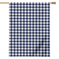 Navy And White Gingham Pattern Print House Flag