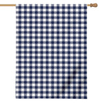 Navy And White Gingham Pattern Print House Flag