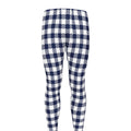Navy And White Gingham Pattern Print Men's Leggings