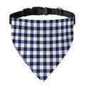 Navy And White Gingham Pattern Print Over The Collar Dog Bandana