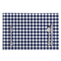 Navy And White Gingham Pattern Print Placemat
