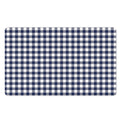 Navy And White Gingham Pattern Print Polyester Doormat