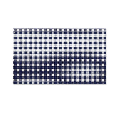 Navy And White Gingham Pattern Print Polyester Flag