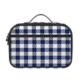 Navy And White Gingham Pattern Print Portable Lunch Bag
