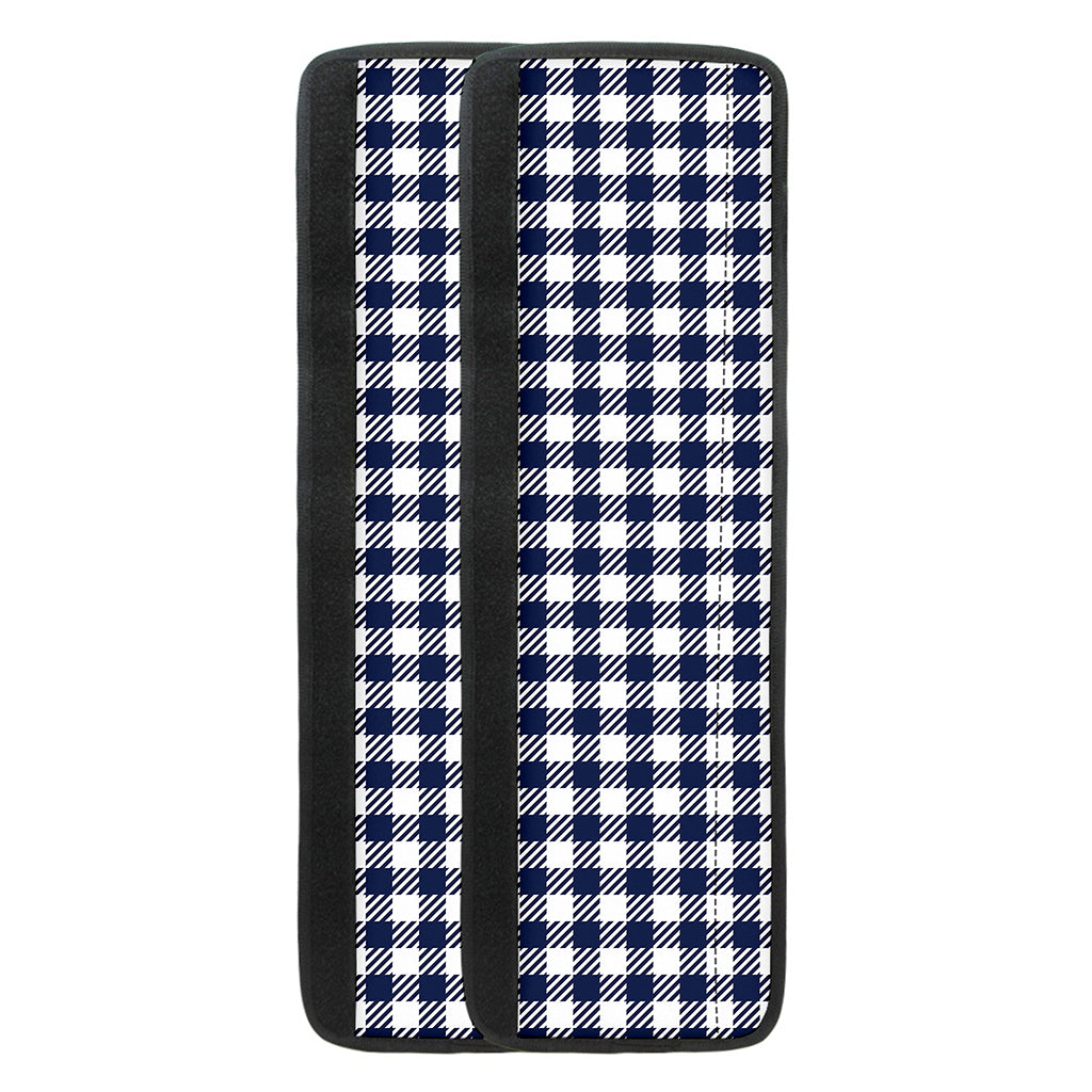 Navy And White Gingham Pattern Print Refrigerator Handle Covers