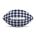 Navy And White Gingham Pattern Print Rugby Ball