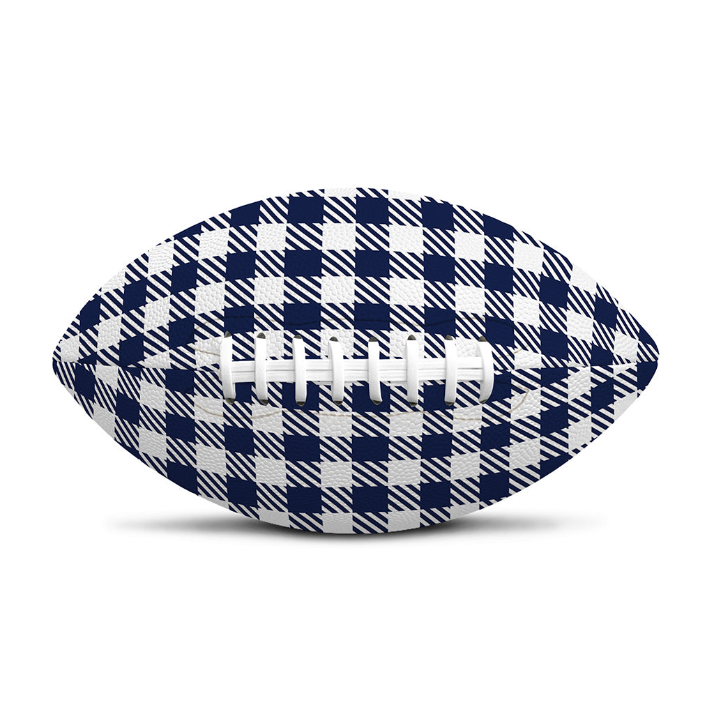 Navy And White Gingham Pattern Print Rugby Ball