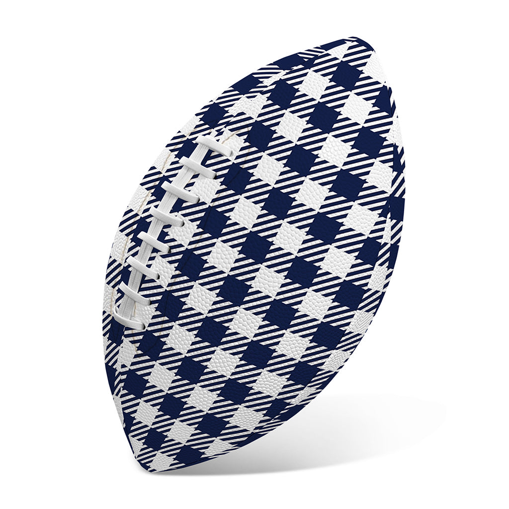 Navy And White Gingham Pattern Print Rugby Ball