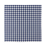Navy And White Gingham Pattern Print Silk Bandana