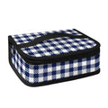 Navy And White Gingham Pattern Print Small Lunch Bag