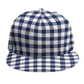 Navy And White Gingham Pattern Print Snapback Cap