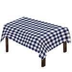 Navy And White Gingham Pattern Print Tablecloth