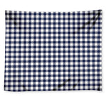 Navy And White Gingham Pattern Print Tapestry