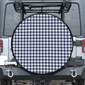 Navy And White Gingham Pattern Print Tire Cover