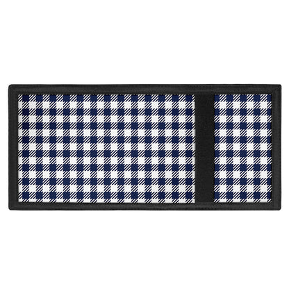 Navy And White Gingham Pattern Print Trifold Wallet
