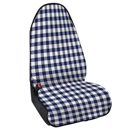 Navy And White Gingham Pattern Print Waterproof Car Seat Cover