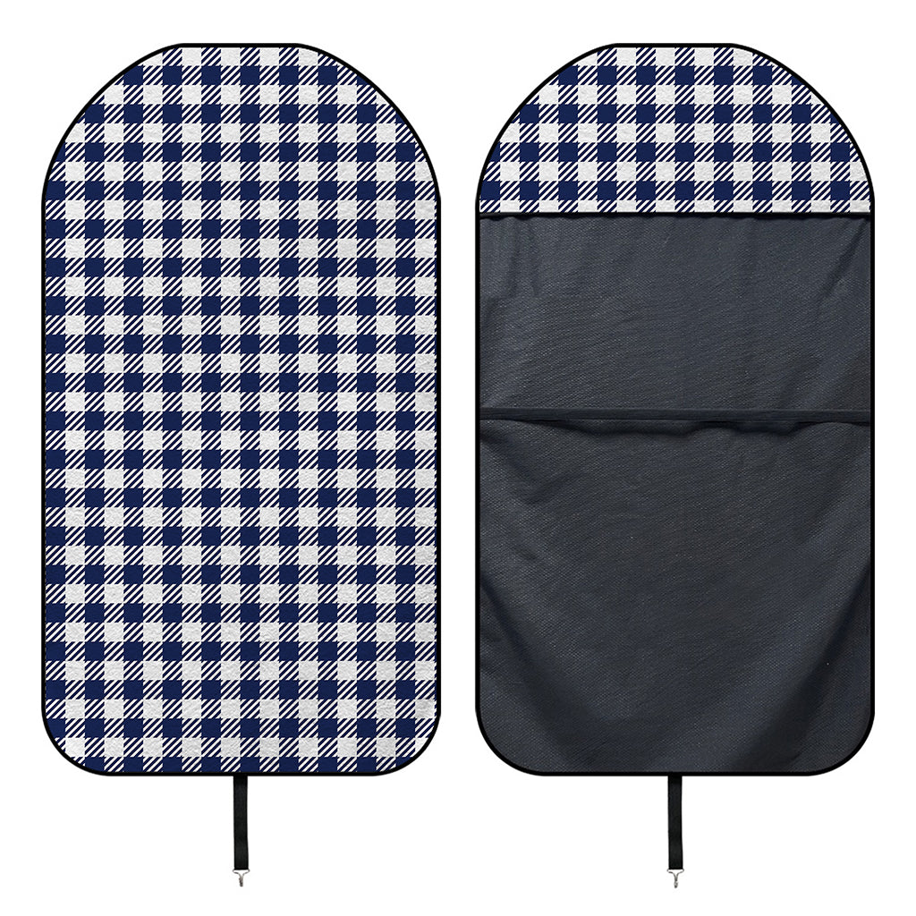 Navy And White Gingham Pattern Print Waterproof Car Seat Cover