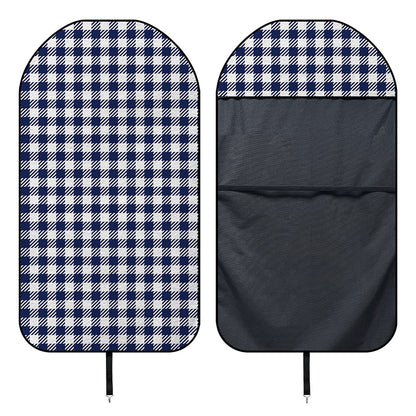Navy And White Gingham Pattern Print Waterproof Car Seat Cover