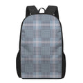 Navy And White Glen Plaid Print 17 Inch Backpack