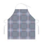 Navy And White Glen Plaid Print Adjustable Apron