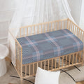 Navy And White Glen Plaid Print Baby Crib Sheet