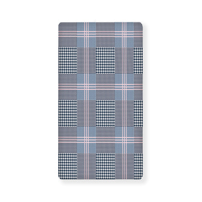 Navy And White Glen Plaid Print Baby Crib Sheet