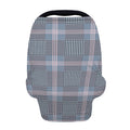 Navy And White Glen Plaid Print Baby Seat Cover
