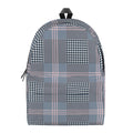 Navy And White Glen Plaid Print School Backpack