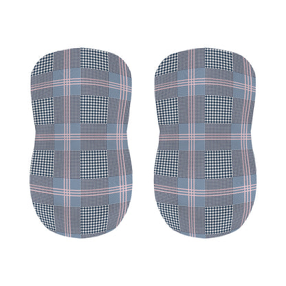 Navy And White Glen Plaid Print Bar Stool Covers
