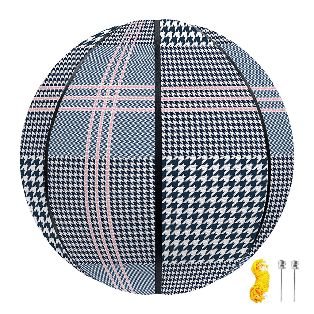 Navy And White Glen Plaid Print Basketball