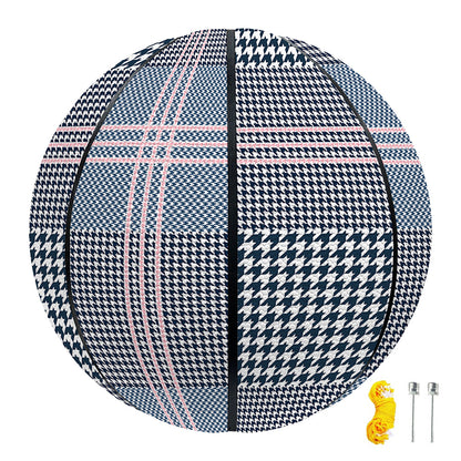 Navy And White Glen Plaid Print Basketball