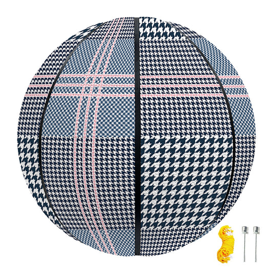Navy And White Glen Plaid Print Basketball