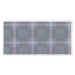 Navy And White Glen Plaid Print Beach Towel