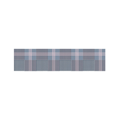 Navy And White Glen Plaid Print Bed Runner
