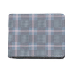 Navy And White Glen Plaid Print Bifold Wallet