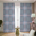 Navy And White Glen Plaid Print Dimout Pencil Pleat Curtains