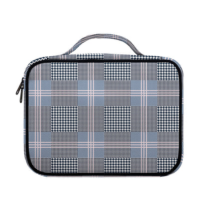 Navy And White Glen Plaid Print Briefcase Bible Bag