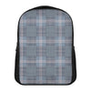 Navy And White Glen Plaid Print Casual Backpack
