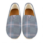 Navy And White Glen Plaid Print Casual Shoes