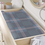 Navy And White Glen Plaid Print Changing Pad Cover