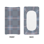 Navy And White Glen Plaid Print Changing Pad Cover
