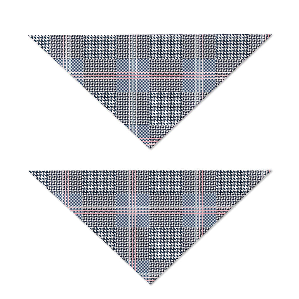 Navy And White Glen Plaid Print Dog Bandana