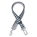 Navy And White Glen Plaid Print Dog Seat Belt